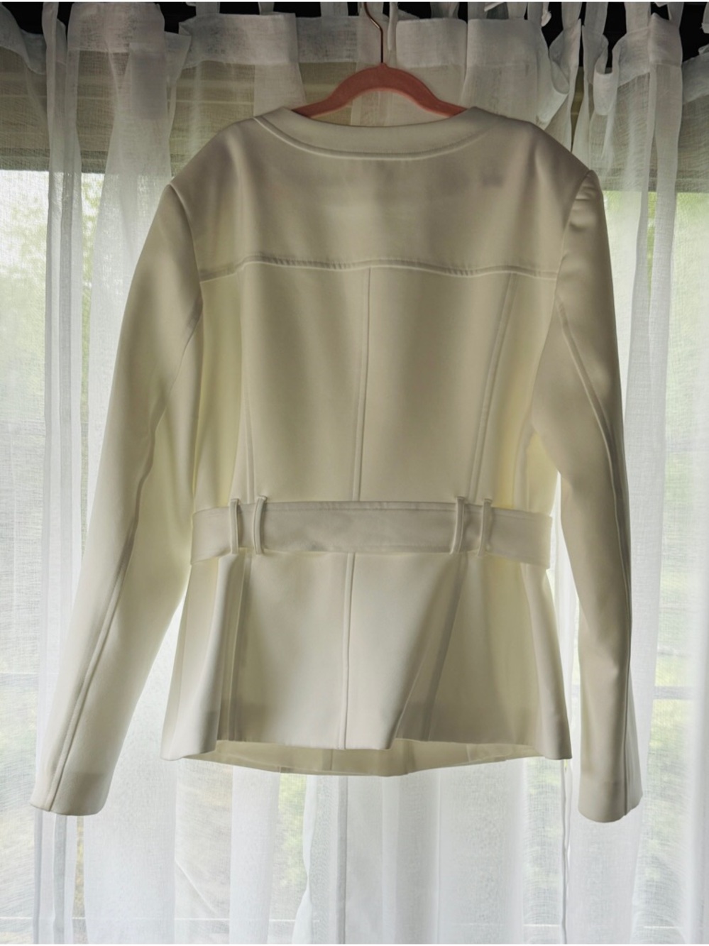 VENUS Ivory Belted Button Front Jacket Size 10 - Picture 3 of 4
